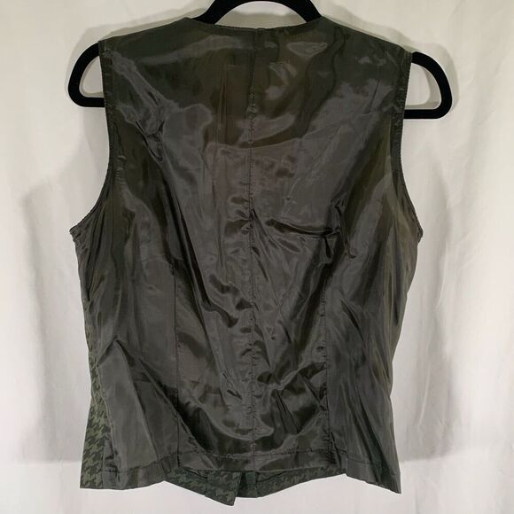 New Vintage Danny And Nicole Vest Women's 12 Grey Olive Button Front Vneck - Picture 5 of 5